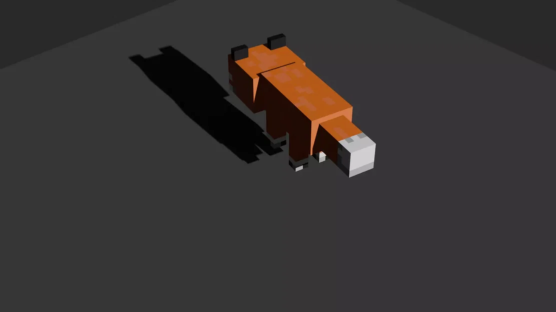 Minecraft Fox Red - Voxel Fan Art - Model 3D STL OBJ GLB để in 3D - Image 4