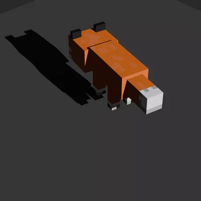 Minecraft Fox Red - Voxel Fan Art - Model 3D STL OBJ GLB để in 3D