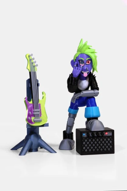 Cyberpunk Rocker – Tượng Nữ Rockstar Cyberpunk - Image 1