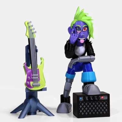 Cyberpunk Rocker – Tượng Nữ Rockstar Cyberpunk