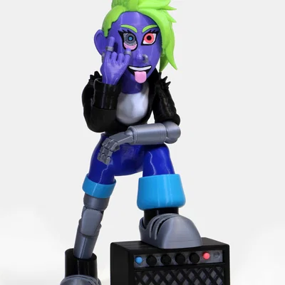 Cyberpunk Rocker – Tượng Nữ Rockstar Cyberpunk