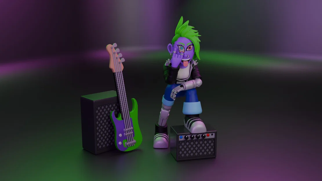 Cyberpunk Rocker – Tượng Nữ Rockstar Cyberpunk - Image 9