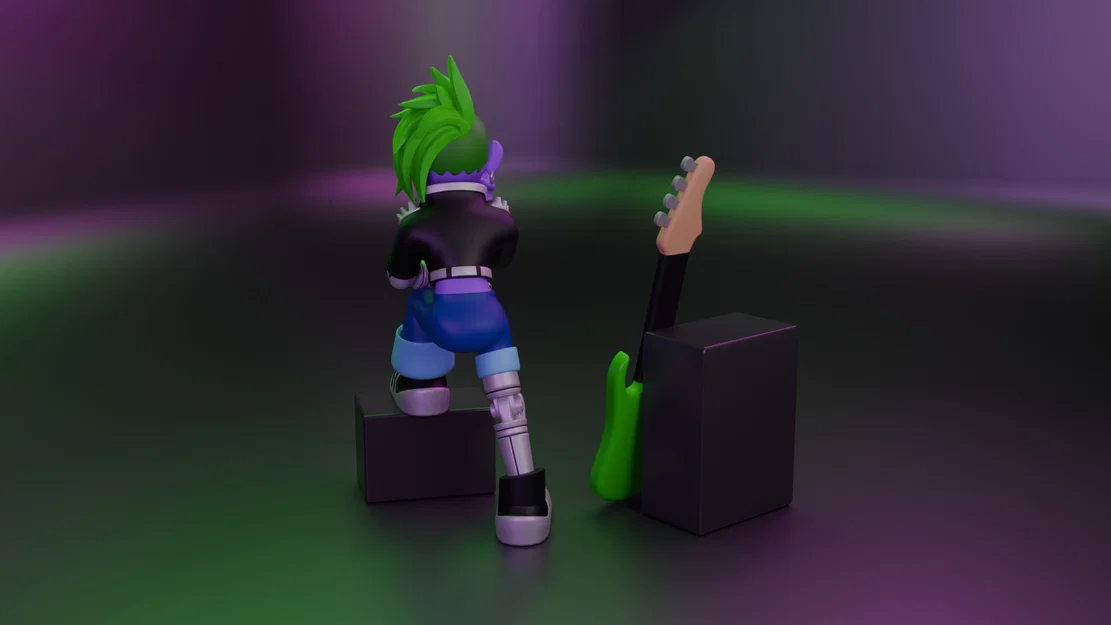 Cyberpunk Rocker – Tượng Nữ Rockstar Cyberpunk - Image 10