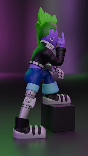 Cyberpunk Rocker – Tượng Nữ Rockstar Cyberpunk - Image 13