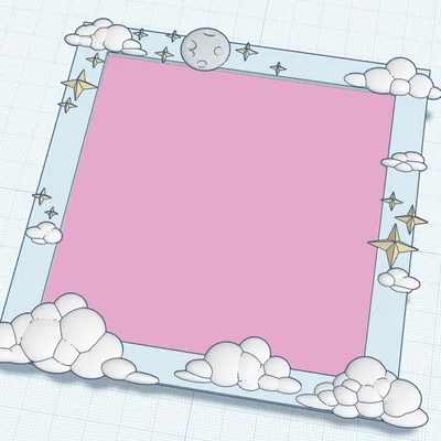 Khung ảnh 3D 10x10cm chủ đề bầu trời đêm trượt lắp dễ dàng