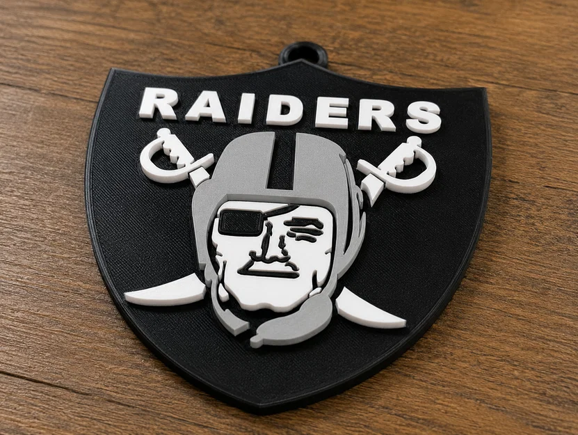 Mặt dây chuyền logo fan Raiders 3D cỡ lớn Las Vegas/Oakland - Image 1
