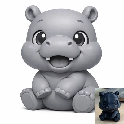 Chibi Hippopotamus – Tượng hà mã chibi dễ thương in 3D