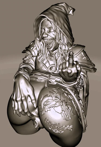 STL Pháp Sư Nụ Cười Bị Nguyền | Spellcaster Dâm Đãng | Figure Resin Chi Tiết Cao - Image 4