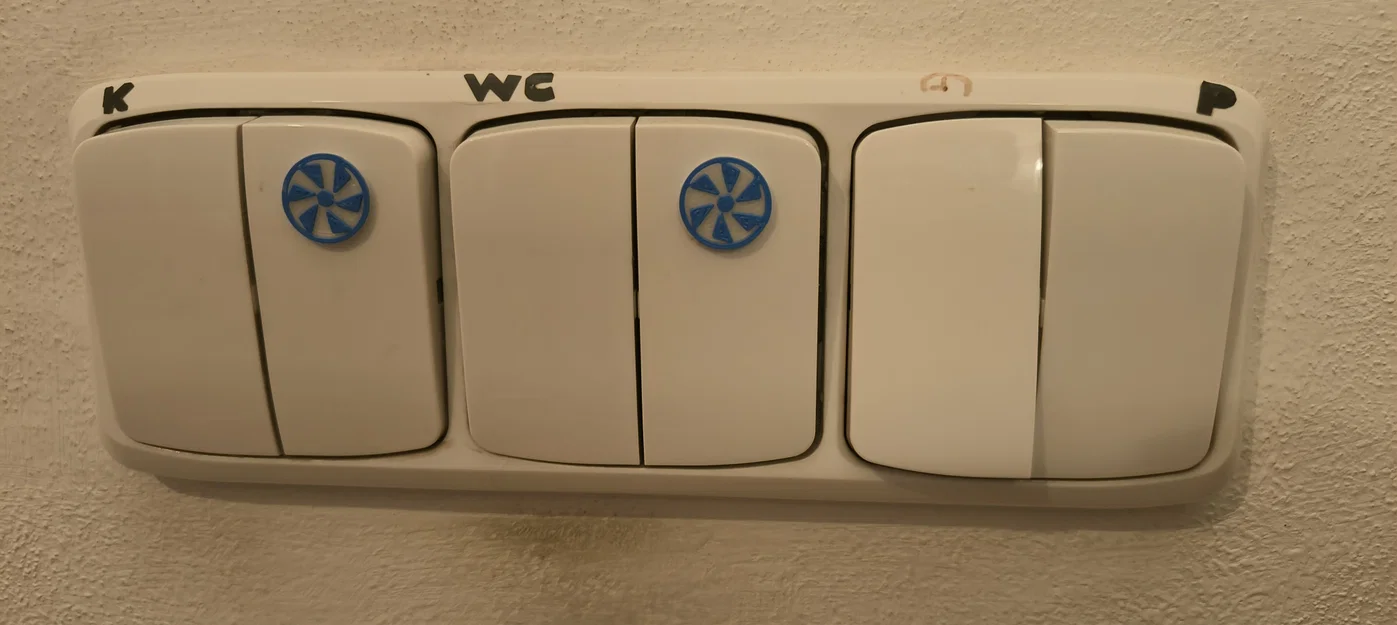 Biểu tượng 3D gắn công tắc quạt thông gió (Fan Label) tiện lợi - Image 2