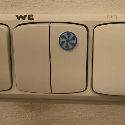 Biểu tượng 3D gắn công tắc quạt thông gió (Fan Label) tiện lợi