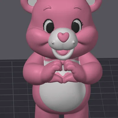 Mô hình 3D Chú Gấu Hồng Tình Yêu (Pink Love Bear) cực xinh xắn