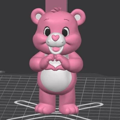 Mô hình 3D Chú Gấu Hồng Tình Yêu (Pink Love Bear) cực xinh xắn