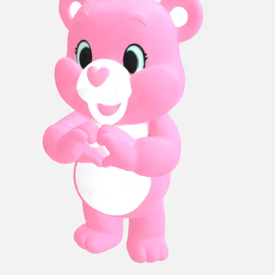 Mô hình 3D Chú Gấu Hồng Tình Yêu (Pink Love Bear) cực xinh xắn