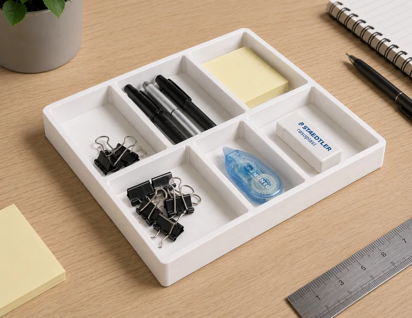 Khay đựng đồ để bàn (Stackable desk organiser) in 3D gọn gàng - Image 1