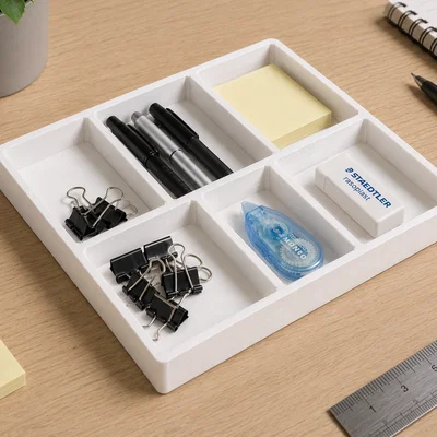Khay đựng đồ để bàn (Stackable desk organiser) in 3D gọn gàng