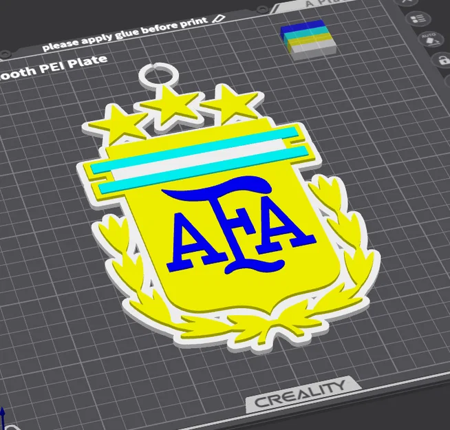 Mặt dây chuyền huy hiệu Argentina cho fan bóng đá - File in 3D - Image 1
