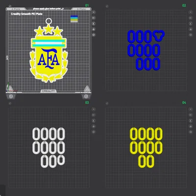 Mặt dây chuyền huy hiệu Argentina cho fan bóng đá - File in 3D