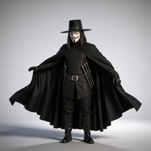 Mô hình 3D nhân vật V (V for Vendetta) chi tiết sắc nét - Image 1