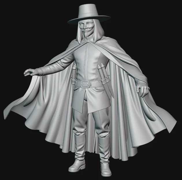 Mô hình 3D nhân vật V (V for Vendetta) chi tiết sắc nét - Image 2