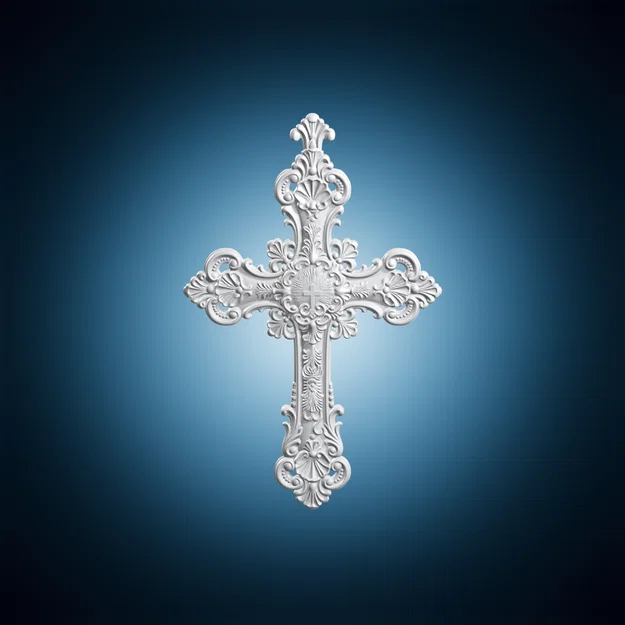 Thánh Giá Tôn Giáo Chạm Khắc Cầu Kỳ (Ornate Religious Cross) - Image 2