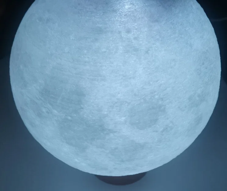 Lithophane Moon LED mod – Ngàm gắn LED & giấu đầu nối wireless - Image 1
