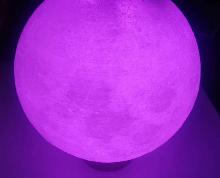 Lithophane Moon LED mod – Ngàm gắn LED & giấu đầu nối wireless - Image 2
