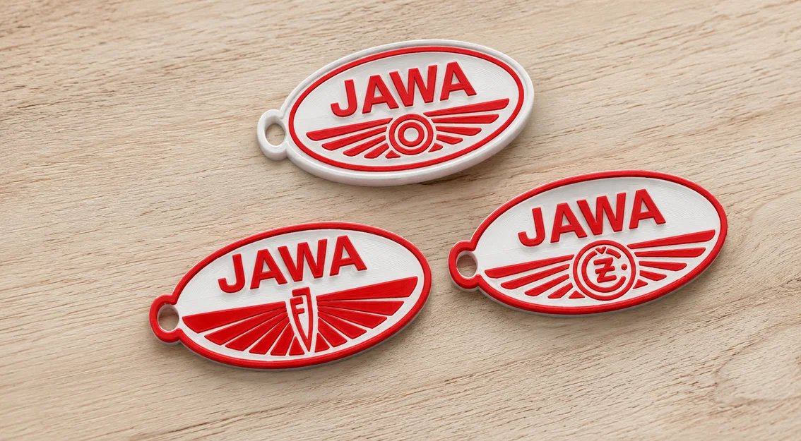 Móc khóa Jawa in 3D phong cách cổ điển cho tín đồ mô tô - Image 1