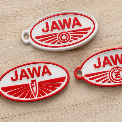 Móc khóa Jawa in 3D phong cách cổ điển cho tín đồ mô tô