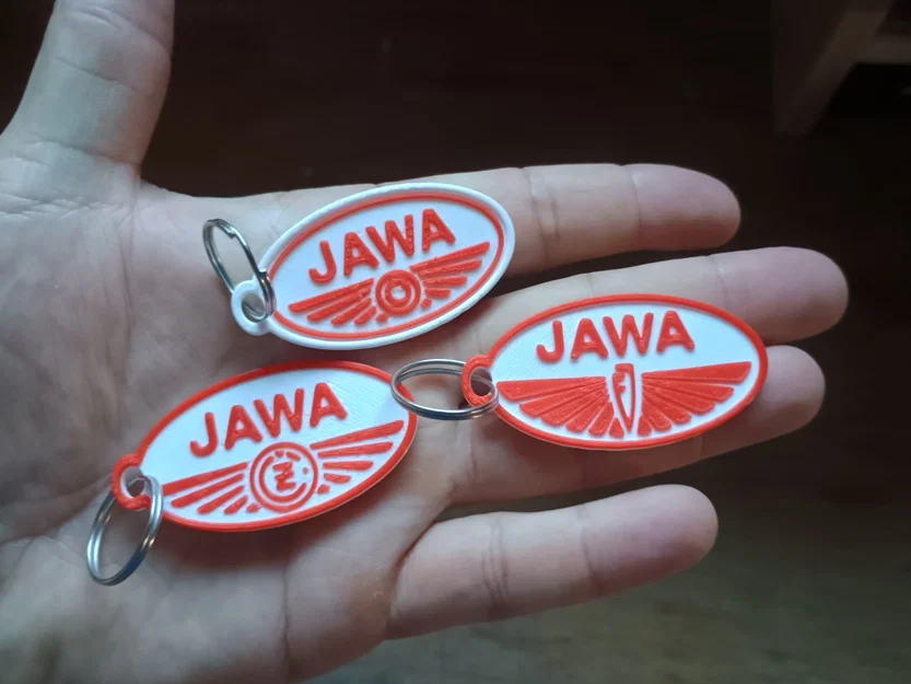 Móc khóa Jawa in 3D phong cách cổ điển cho tín đồ mô tô - Image 2