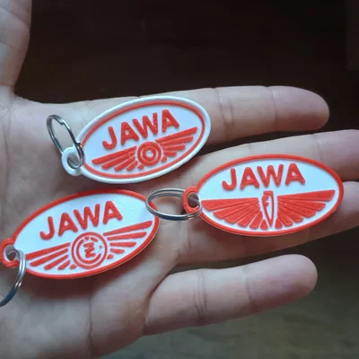 Móc khóa Jawa in 3D phong cách cổ điển cho tín đồ mô tô