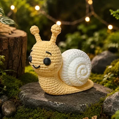 Mẫu 3D In Ốc Sên Crochet Đan Len Dễ Thương (Cute Knitted Crochet Snail)