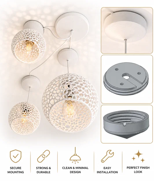 Bộ Gắn Đèn Treo Universal Hanging Light Mount - Image 1