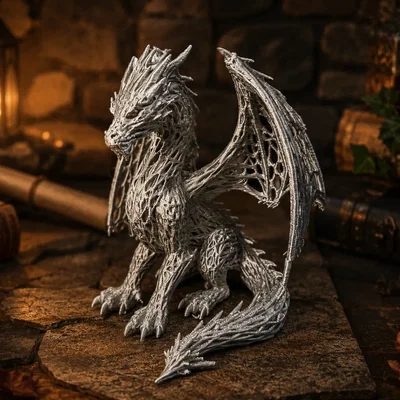 Tượng Rồng Điêu Khắc – Fantasy Guardian (Voronoi Dragon Sculpture)