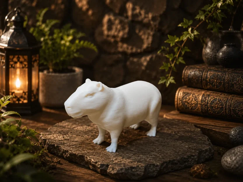 Tượng Capybara Chân Thực – Decor Thú Tối Giản - Image 1