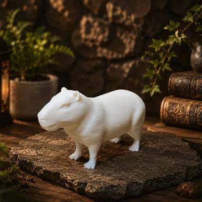Tượng Capybara Chân Thực – Decor Thú Tối Giản