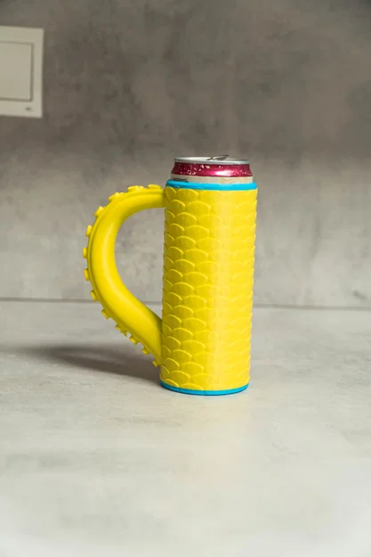 Ống bọc lon vảy cá tay cầm xúc tu (Tentacle Fish Scaled Can Cozie) - Image 2