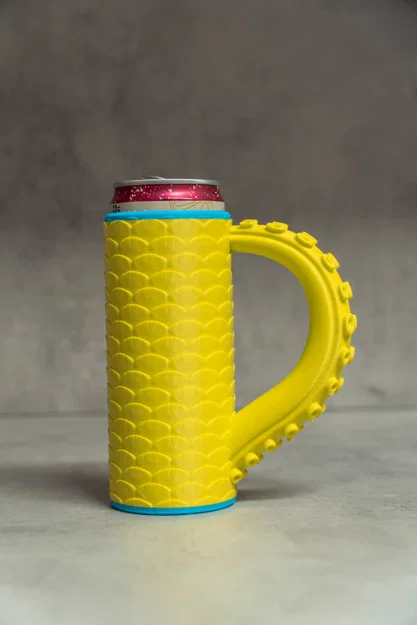 Ống bọc lon vảy cá tay cầm xúc tu (Tentacle Fish Scaled Can Cozie) - Image 3
