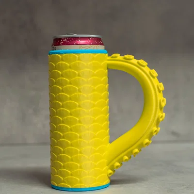 Ống bọc lon vảy cá tay cầm xúc tu (Tentacle Fish Scaled Can Cozie)