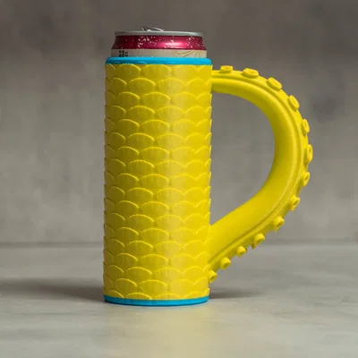 Ống bọc lon vảy cá tay cầm xúc tu (Tentacle Fish Scaled Can Cozie)
