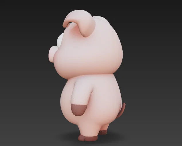 Mô hình 3D chú heo mắt to dễ thương (Funny Pig with big eyes) - Image 2