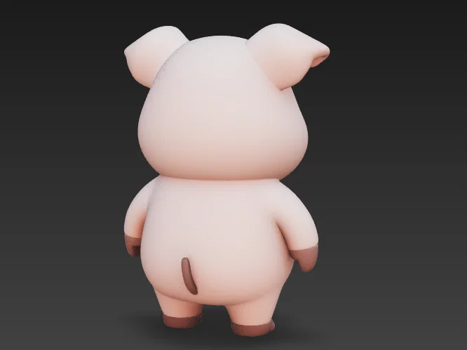 Mô hình 3D chú heo mắt to dễ thương (Funny Pig with big eyes) - Image 3