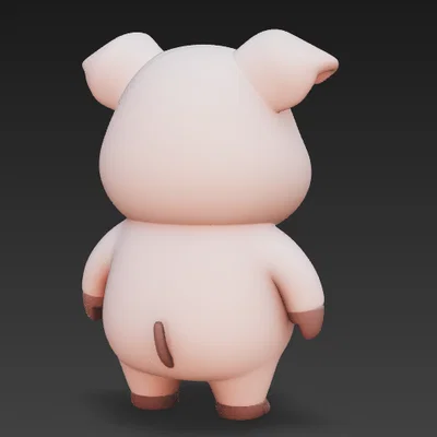 Mô hình 3D chú heo mắt to dễ thương (Funny Pig with big eyes)