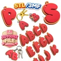 Móc khóa chữ ABCD STL/3MF – Letters Keyring, Hanging Charm Tag, Alphabet keyring - Thumbnail 1