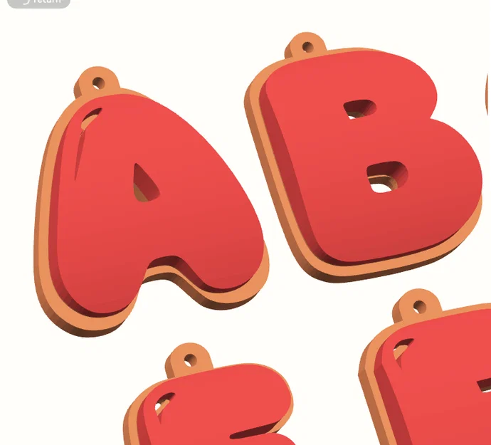 Móc khóa chữ ABCD STL/3MF – Letters Keyring, Hanging Charm Tag, Alphabet keyring - Image 4