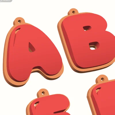 Móc khóa chữ ABCD STL/3MF – Letters Keyring, Hanging Charm Tag, Alphabet keyring