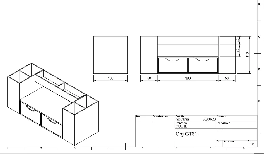 Khay Đựng Đồ Đa Năng ORGANIZZATORE GT611 Tự Lắp Ráp - Image 4