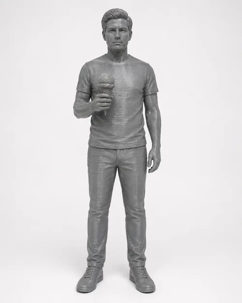 Mô hình 3D chàng trai cầm kem đầy thú vị cho không gian làm việc - Image 1