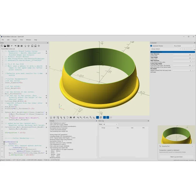 Bộ tạo khuôn cắt bánh tròn tham số (Parametric round cookie cutter generator) - Image 3