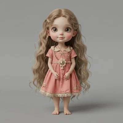 Mô hình 3D Little Polly: Nhân vật búp bê xinh xắn cho người đam mê in ấn