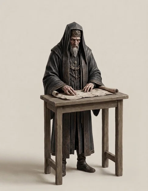 Mô hình 3D Olreg the Scholar: Học giả thời trung cổ cực chi tiết - Image 1